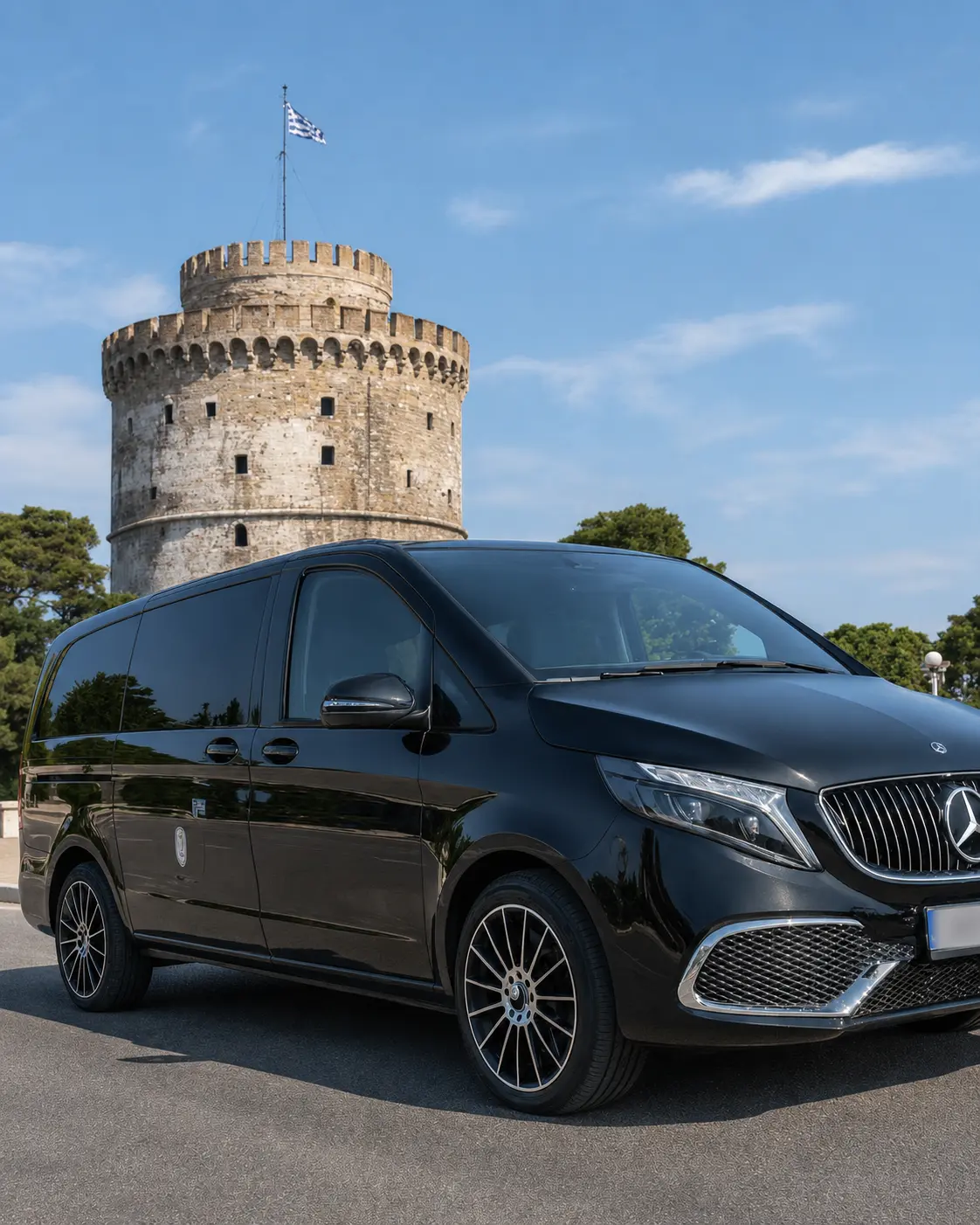 Argyriou VIP van at the White Tower of Thessaloniki