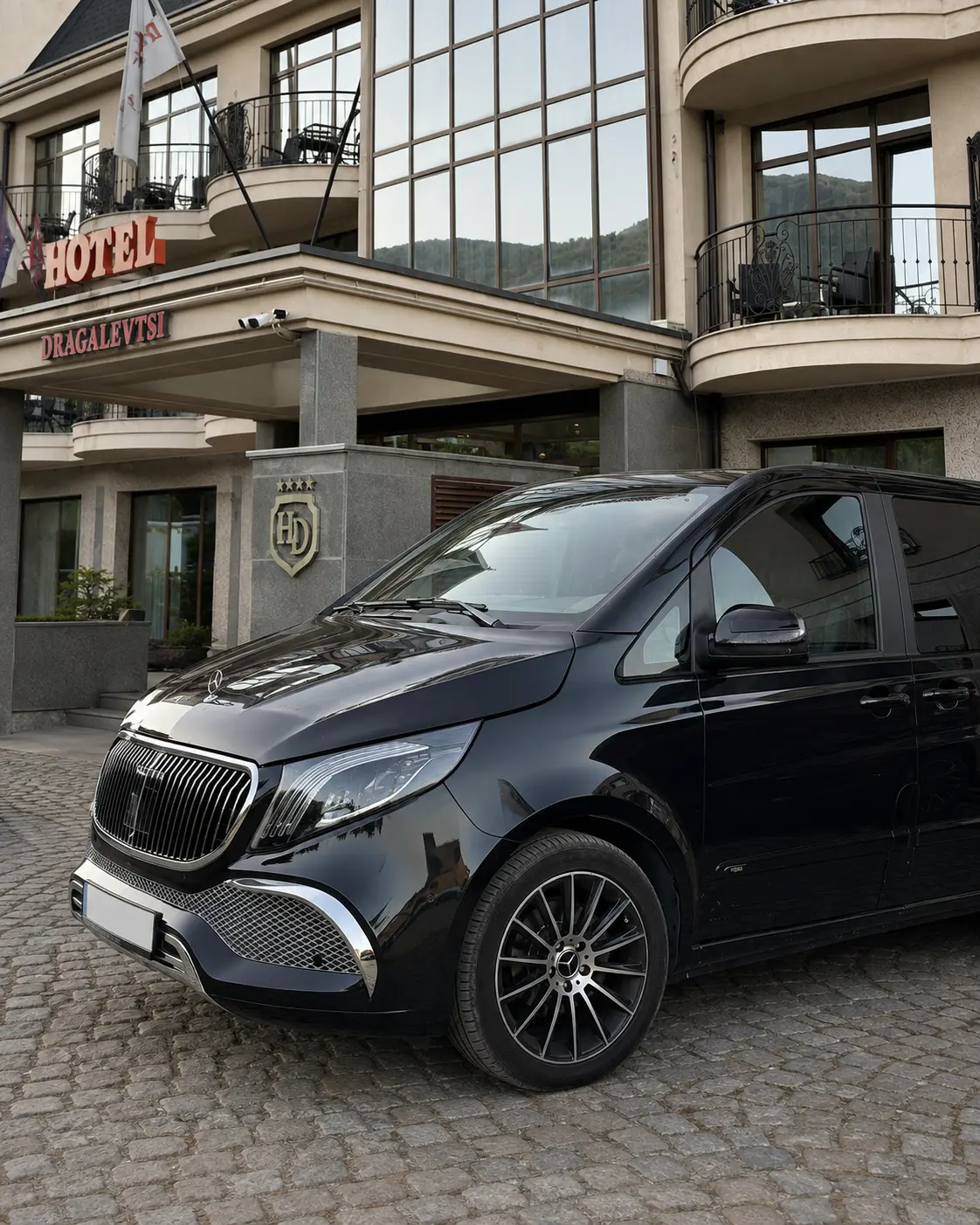 Argyriou VIP van ready for a private hotel arrival